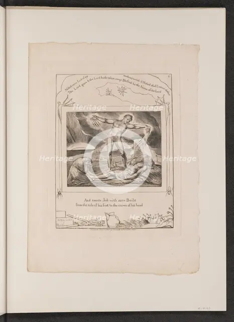 Satan Smiting Job with Boils, 1825. Creator: William Blake.