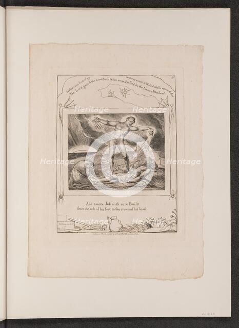 Satan Smiting Job with Boils, 1825. Creator: William Blake.
