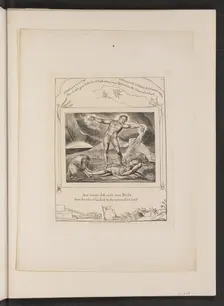 Satan Smiting Job with Boils, 1825. Creator: William Blake