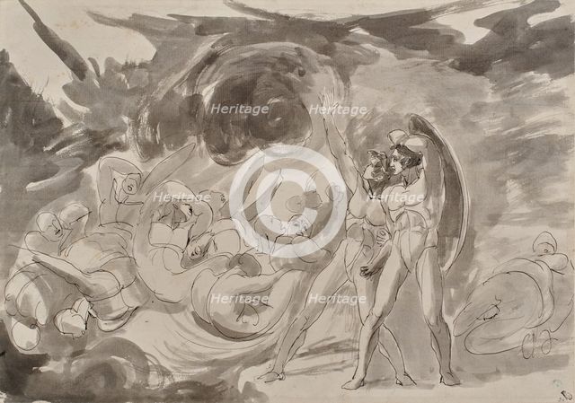 Satan Surveying the Fallen Angels, 1833. Creator: George Romney.