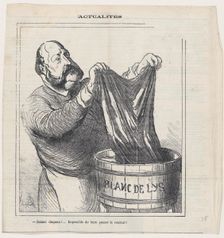 Satané drapeau!...Impossible de faire passer le couleur!, 1872. Creator: Honore Daumier