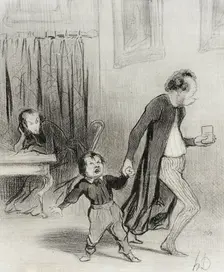 Satáne piallard d'enfant va!...laisse moi donc composer en paix mon ode..., 1844. Creator: Honore Daumier