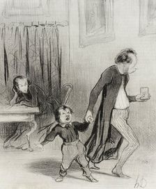 Satáne piallard d'enfant va!...laisse moi donc composer en paix mon ode..., 1844. Creator: Honore Daumier