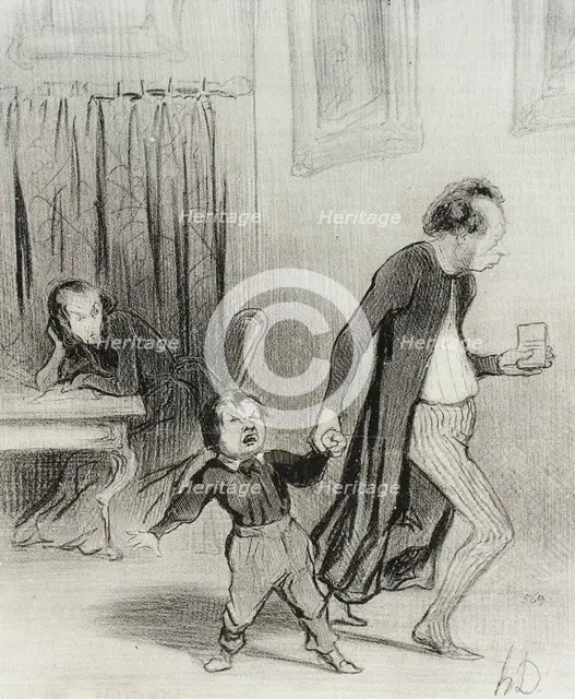 Satáne piallard d'enfant va!...laisse moi donc composer en paix mon ode..., 1844. Creator: Honore Daumier.