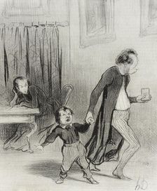 Satáne piallard d'enfant va!...laisse moi donc composer en paix mon ode..., 1844. Creator: Honore Daumier
