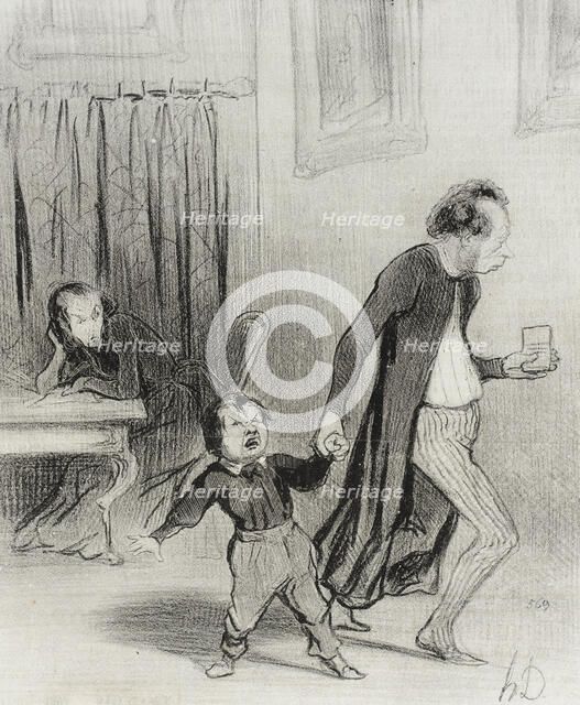 Satáne piallard d'enfant va!...laisse moi donc composer en paix mon ode..., 1844. Creator: Honore Daumier.
