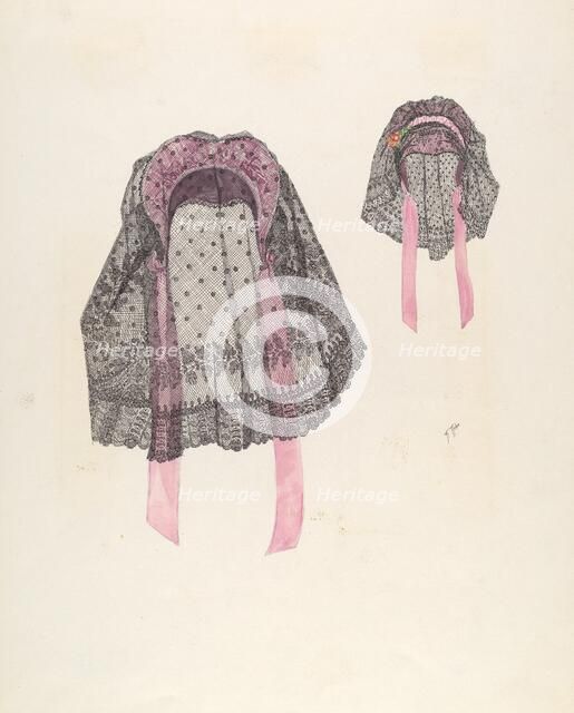 Satin and Lace Hat, c. 1937. Creator: Arelia Arbo.