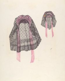 Satin and Lace Hat, c. 1937. Creator: Arelia Arbo