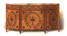 Satin-wood Commode, 1908. Creator: Shirley Slocombe
