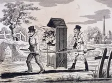 Satire on night watchmen, London, 1825. Artist: Anon