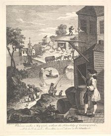 Satire on False Perspective: Frontispiece to "Kirby's Perspective", February 1754. Creator: Luke Sullivan