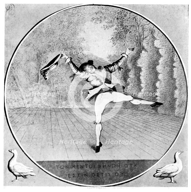 'Satire on Vestris', 1781.Artist: Paul Sandby