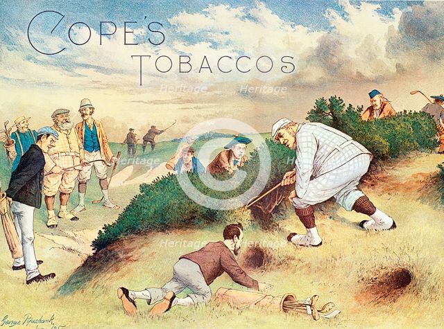 Satirical advertisement for Cope's Tobaccos, c1890s. Creator: John Wallace.