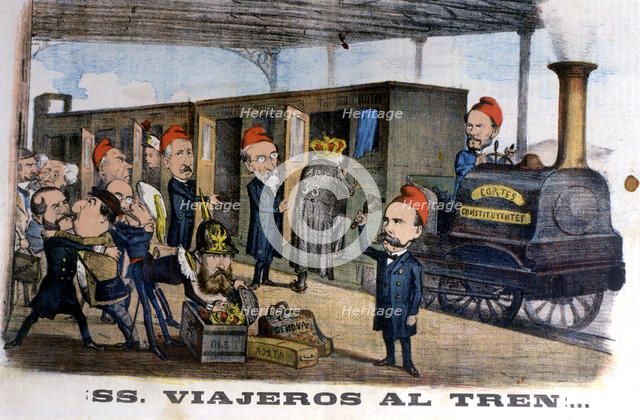 Satirical and allegorical drawing to the government of the country, 'Gentlemen aboard!', publishe…