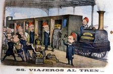 Satirical and allegorical drawing to the government of the country, Gentlemen aboard! publishe…