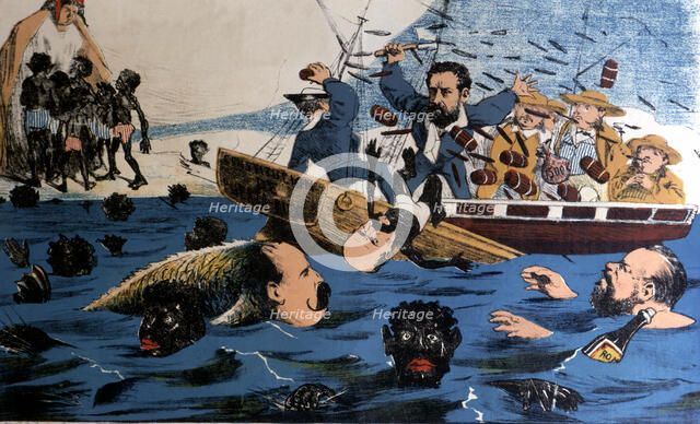 Satirical caricature in allusion to the loss of Puerto Rico published in 'La Flaca', No. 42, Barc…