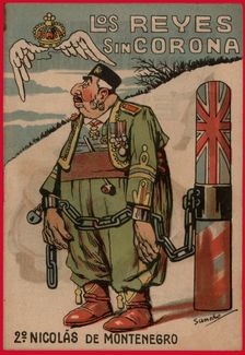 Satirical comic strip Los reyes sin corona (Uncrowned Kings), Nicholas of Montenegro, 1918