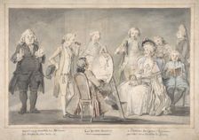 Satirical drawing: Artist Painting an Old Lady's Portrait, 1729-1804. Creator: attributed to Pietro Antonio Novelli