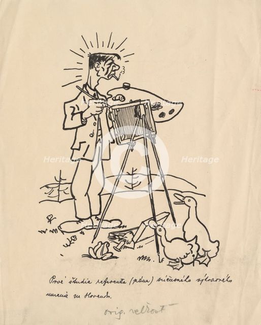 Satirical Drawing for a Magazine I., around 1940. Creator: Andrej Kovacik.