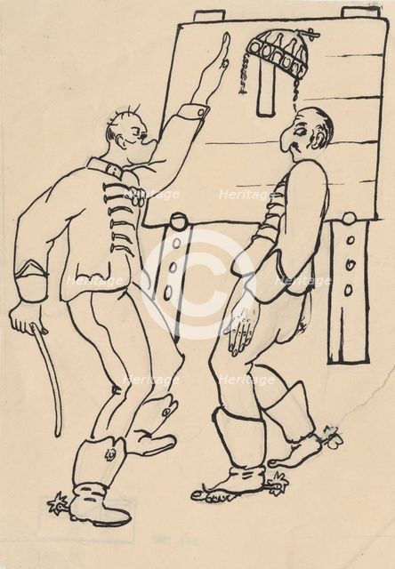 Satirical Drawing for a Magazine III., around 1940. Creator: Andrej Kovacik.