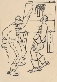 Satirical Drawing for a Magazine III., around 1940. Creator: Andrej Kovacik