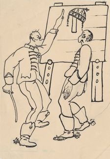 Satirical Drawing for a Magazine III., around 1940. Creator: Andrej Kovacik