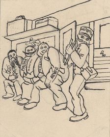 Satirical Drawing for a Magazine IV., around 1940. Creator: Andrej Kovacik