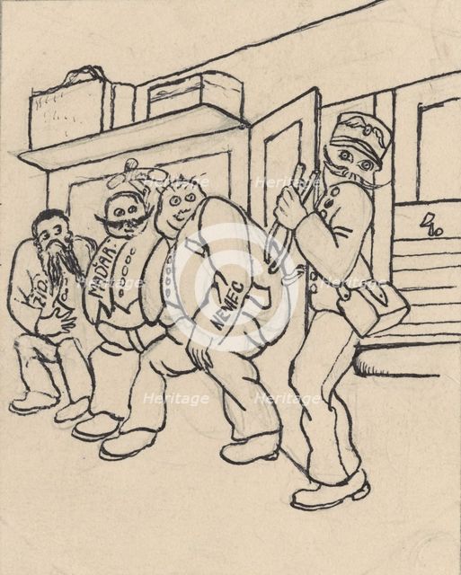 Satirical Drawing for a Magazine IV., around 1940. Creator: Andrej Kovacik.
