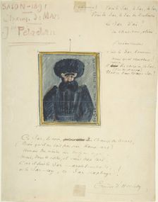Satirical Drawing of the Sâr Joséphin Peladan, 1891. Creator: Unknown