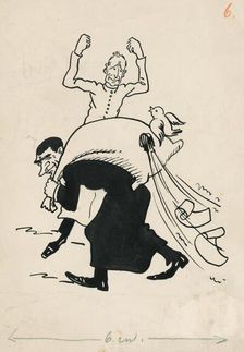 Satirical Drawing VI., around 1940. Creator: Andrej Kovacik
