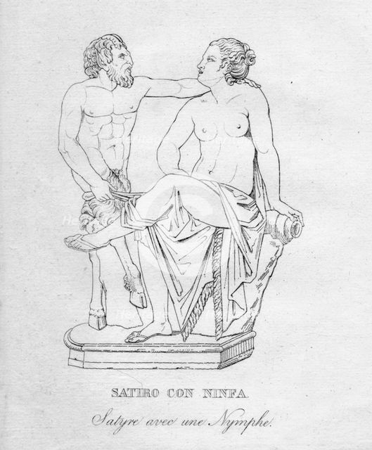 'Satiro Con Ninfa (Satyre avec une Nymphe)', c1850. Artist: Unknown.