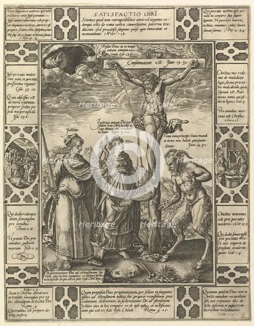 Satisfactio Christi, from Allegories of the Christian Faith, from Christian and Profane Allego.... Creator: Hendrik Goltzius.