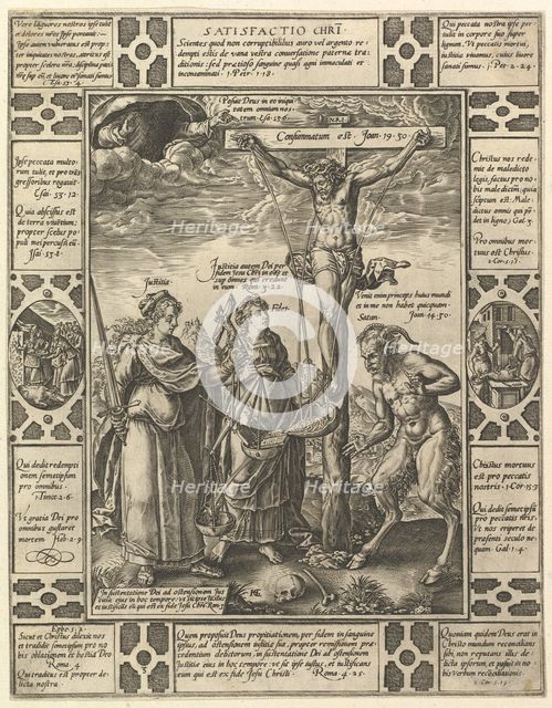 Satisfactio Christi, from Allegories of the Christian Faith, from Christian and Profane Allego.... Creator: Hendrik Goltzius.