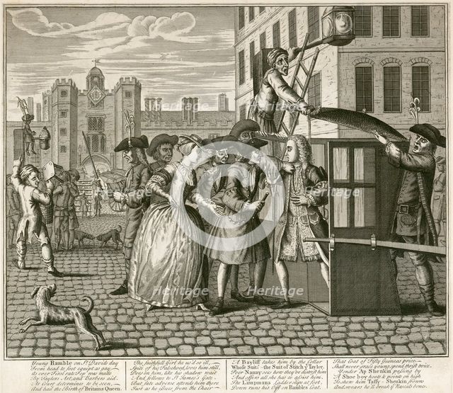 Satrical print depicting St James Palace, London, 1740. Artist: Unknown.