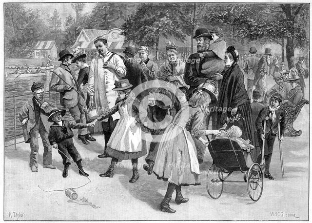 Saturday afternoon in Victoria Park, London, 1890.Artist: R Taylor
