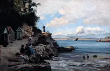 Saturday at the Woman's Bathing Beach 1876. Artist: Emmanuel Lansyer
