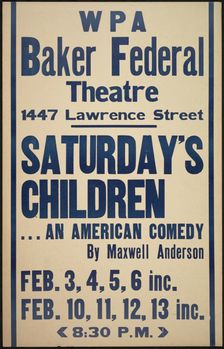 Saturday's Children, Denver, 1938. Creator: Unknown