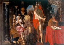 Saturn and the Scholar (also called "Death and Old Age"), 1584-1625. Creator: Pieter Isaacsz