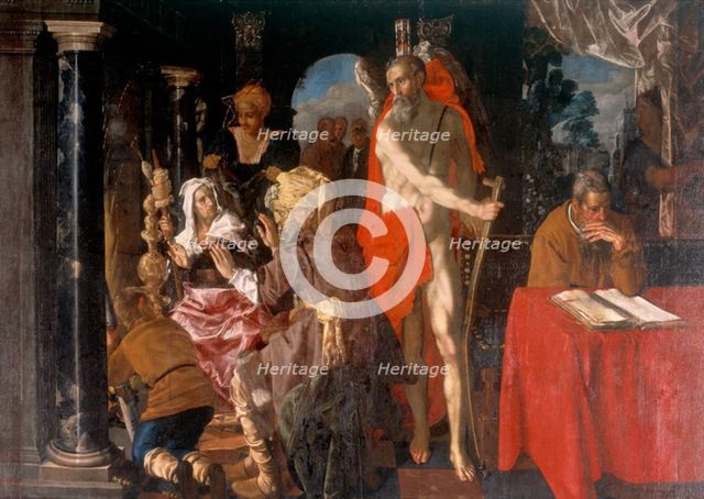 Saturn and the Scholar (also called "Death and Old Age"), 1584-1625. Creator: Pieter Isaacsz.
