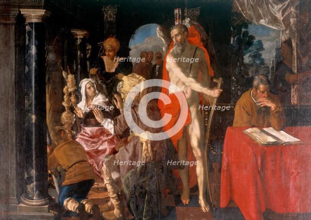 Saturn and the Scholar (also called "Death and Old Age"), 1584-1625. Creator: Pieter Isaacsz.