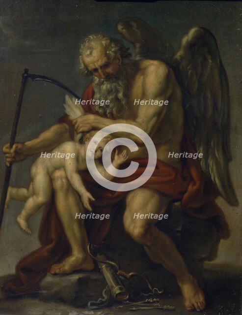 Saturn Cutting off Cupid’s Wings with a Scythe, 1802. Artist: Akimov, Ivan Akimovich (1754-1814)