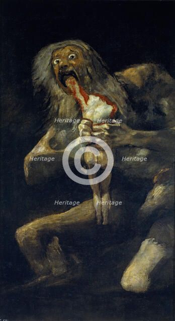 Saturn devouring his son. Artist: Goya, Francisco, de (1746-1828)