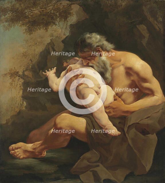 Saturn devouring his son. Creator: Lama, Giulia (1681-1747).