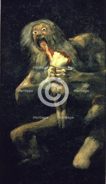  'Saturn devouring one of his children' by Francisco de Goya.