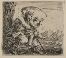 Saturn, from Game of Mythology (Jeu de la Mythologie), 1644. Creator: Stefano della Bella