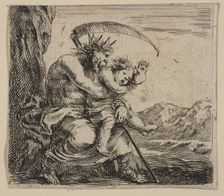 Saturn, from Game of Mythology (Jeu de la Mythologie), 1644. Creator: Stefano della Bella