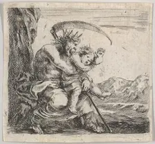 Saturn, from Game of Mythology (Jeu de la Mythologie), 1644. Creator: Stefano della Bella