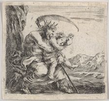 Saturn, from Game of Mythology (Jeu de la Mythologie), 1644. Creator: Stefano della Bella