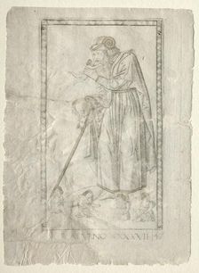 Saturn (from the Tarocchi, series A: Firmaments of the Universe, #47), before 1467. Creator: Master of the E-Series Tarocchi (Italian, 15th century)