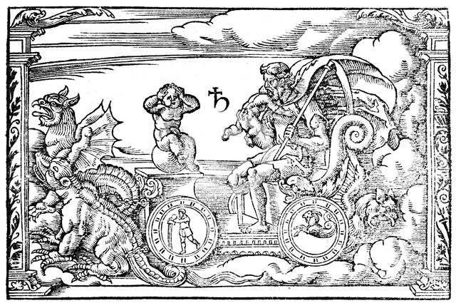 Saturn, Roman god of time, 1569. Artist: Anon